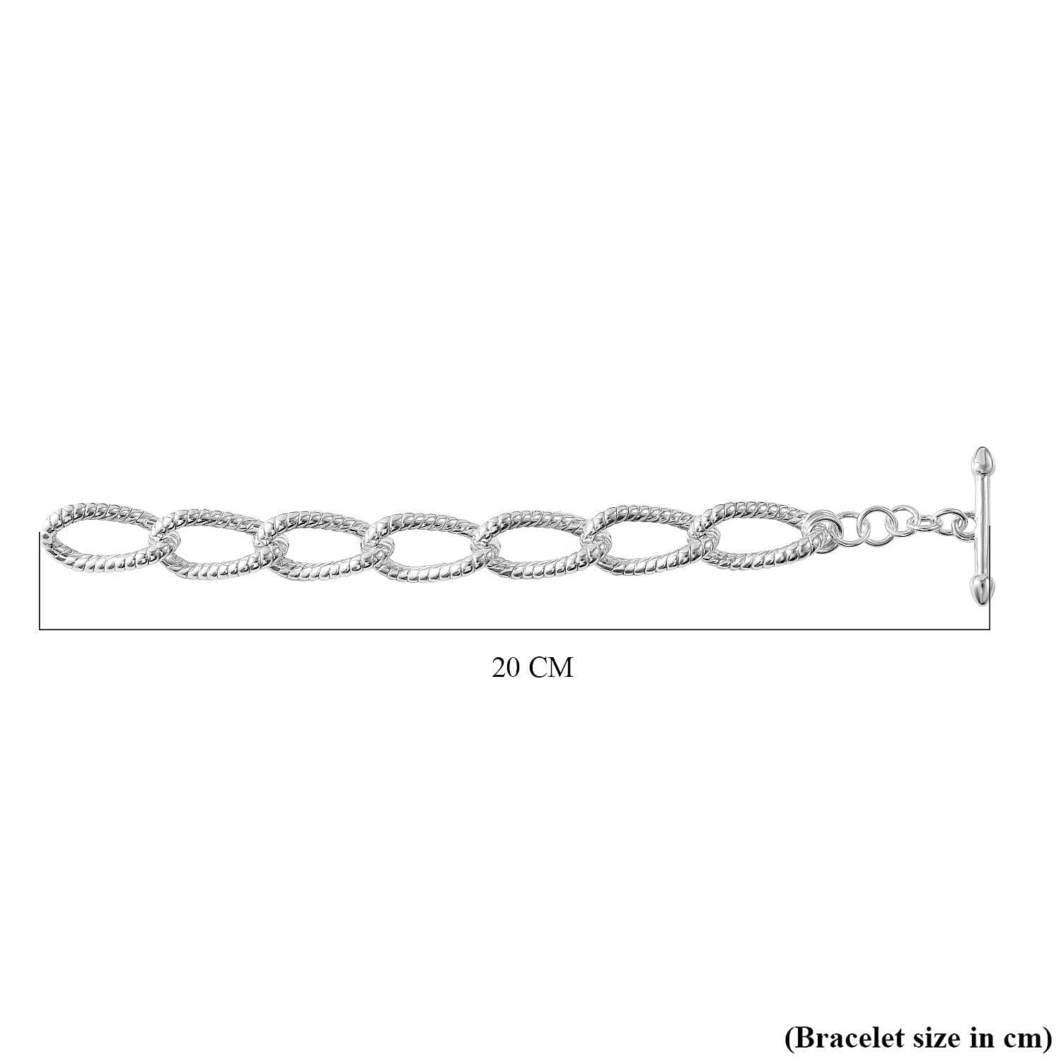 Sterling Silver Pave Bracelet with T-Bar Clasp (Size - 7.5), Silver Wt. 18.50 Gms 7312358 5