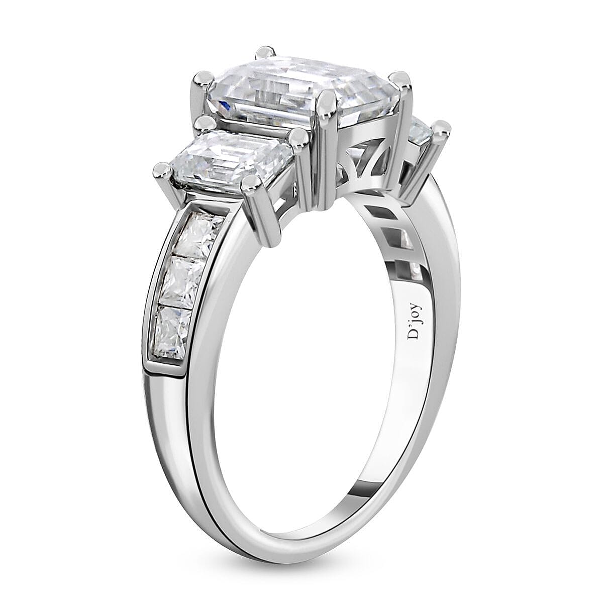 Moissanite Ring in Rhodium Overlay Sterling Silver 7322773 6