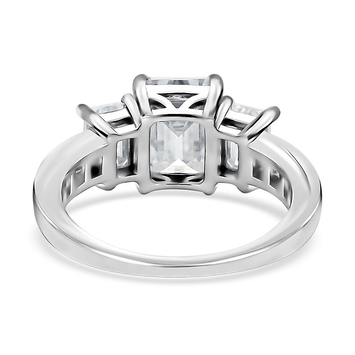 Moissanite Ring in Rhodium Overlay Sterling Silver 7322773 8
