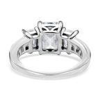 Moissanite Ring in Rhodium Overlay Sterling Silver 4.400ct