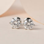 950 Platinum Moissanite Solitaire Earrings With Screw Back 1.86 Ct.