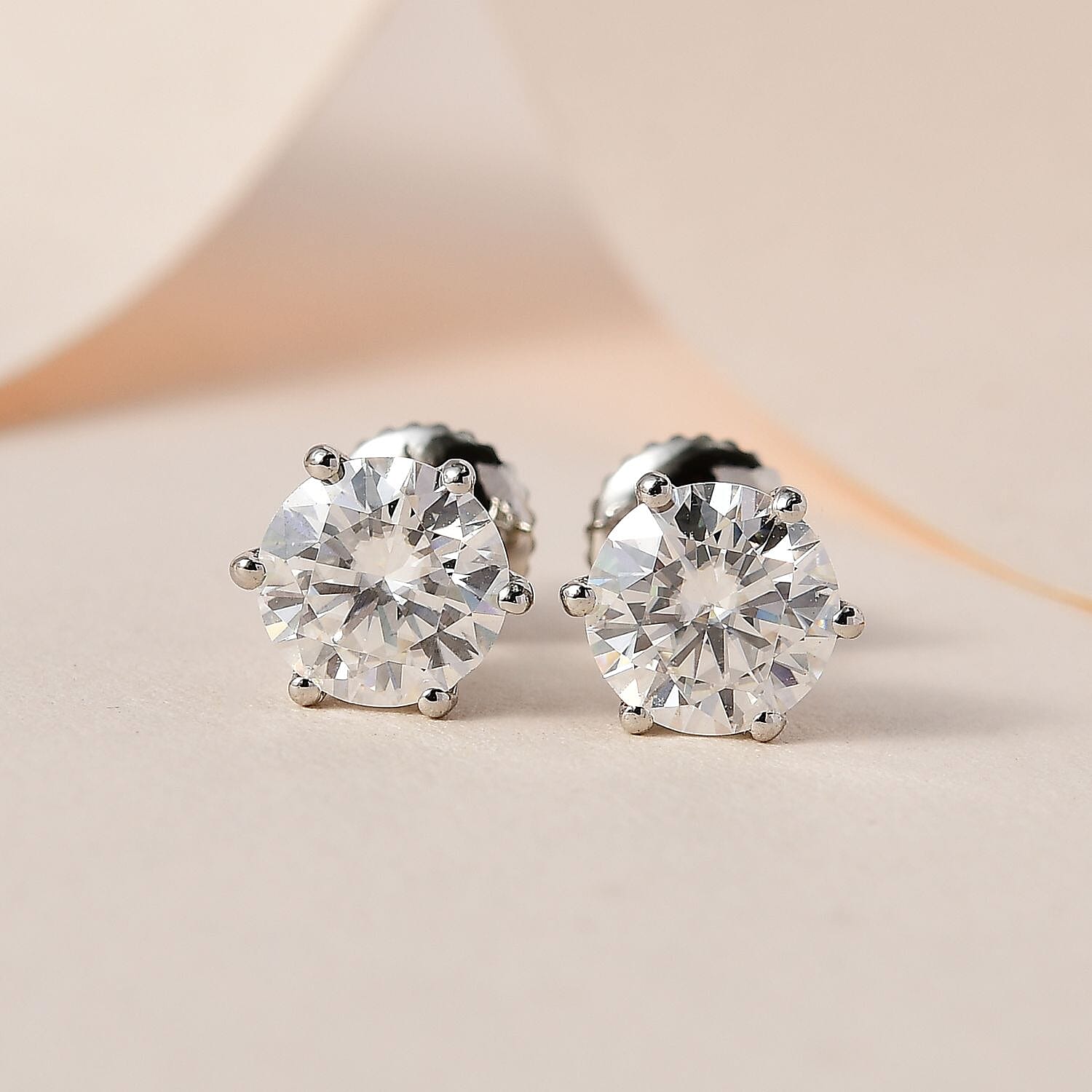 RHAPSODY 1.86 Ct Moissanite Solitaire Earrings in 950 Platinum 7612516 2
