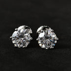 950 Platinum Moissanite Solitaire Earrings With Screw Back 1.86 Ct.