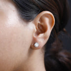 950 Platinum Moissanite Solitaire Earrings With Screw Back 1.86 Ct.