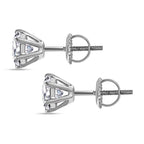 950 Platinum Moissanite Solitaire Earrings With Screw Back 1.86 Ct.