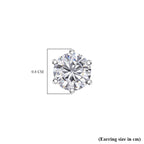 950 Platinum Moissanite Solitaire Earrings With Screw Back 1.86 Ct.