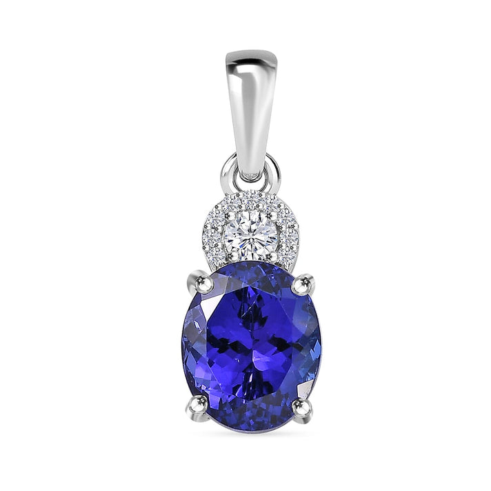 RHAPSODY 950 Platinum AAAA Tanzanite, White Diamond EF, VS Pendant 4.30 Ct. 8087295 1