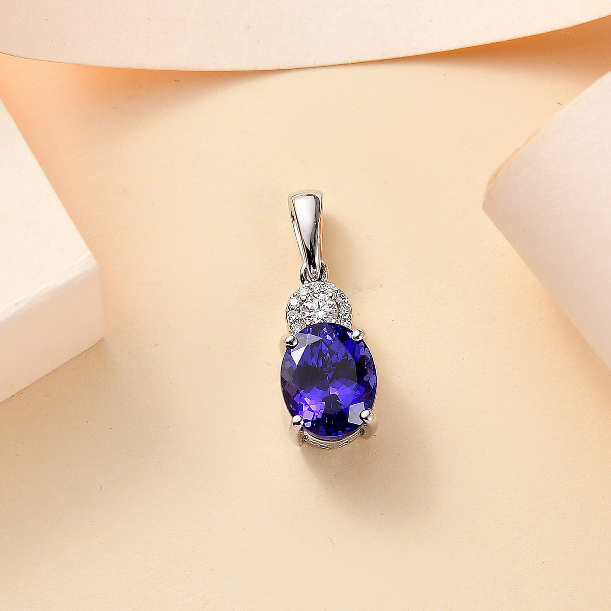RHAPSODY 950 Platinum AAAA Tanzanite, White Diamond EF, VS Pendant 6.00 Ct. 8087323 2