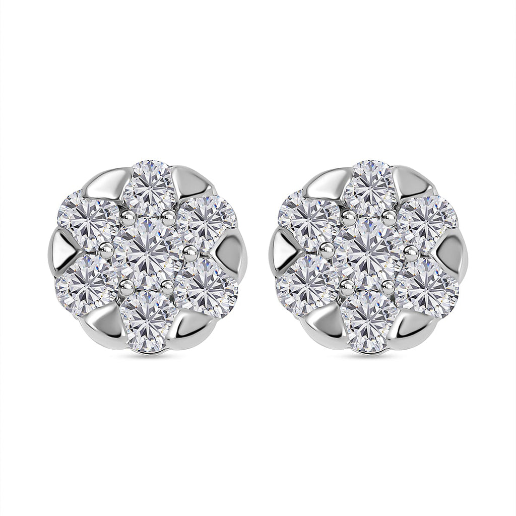 950 Platinum  A  White Diamond  A Earring 0.60 ct,  Platinum Wt. 2.8 Gms  0.600  Ct.