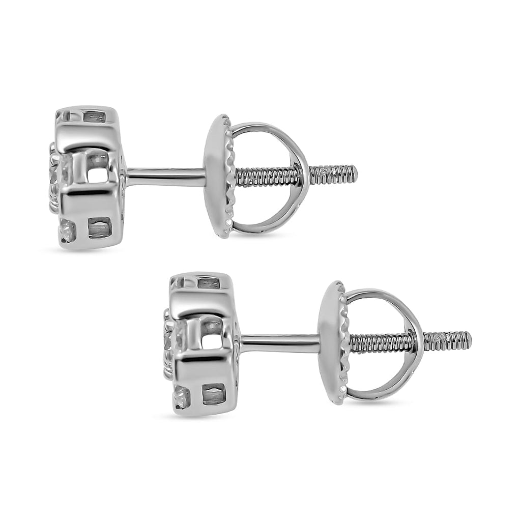 950 Platinum  A  White Diamond  A Earring 0.60 ct,  Platinum Wt. 2.8 Gms  0.600  Ct.