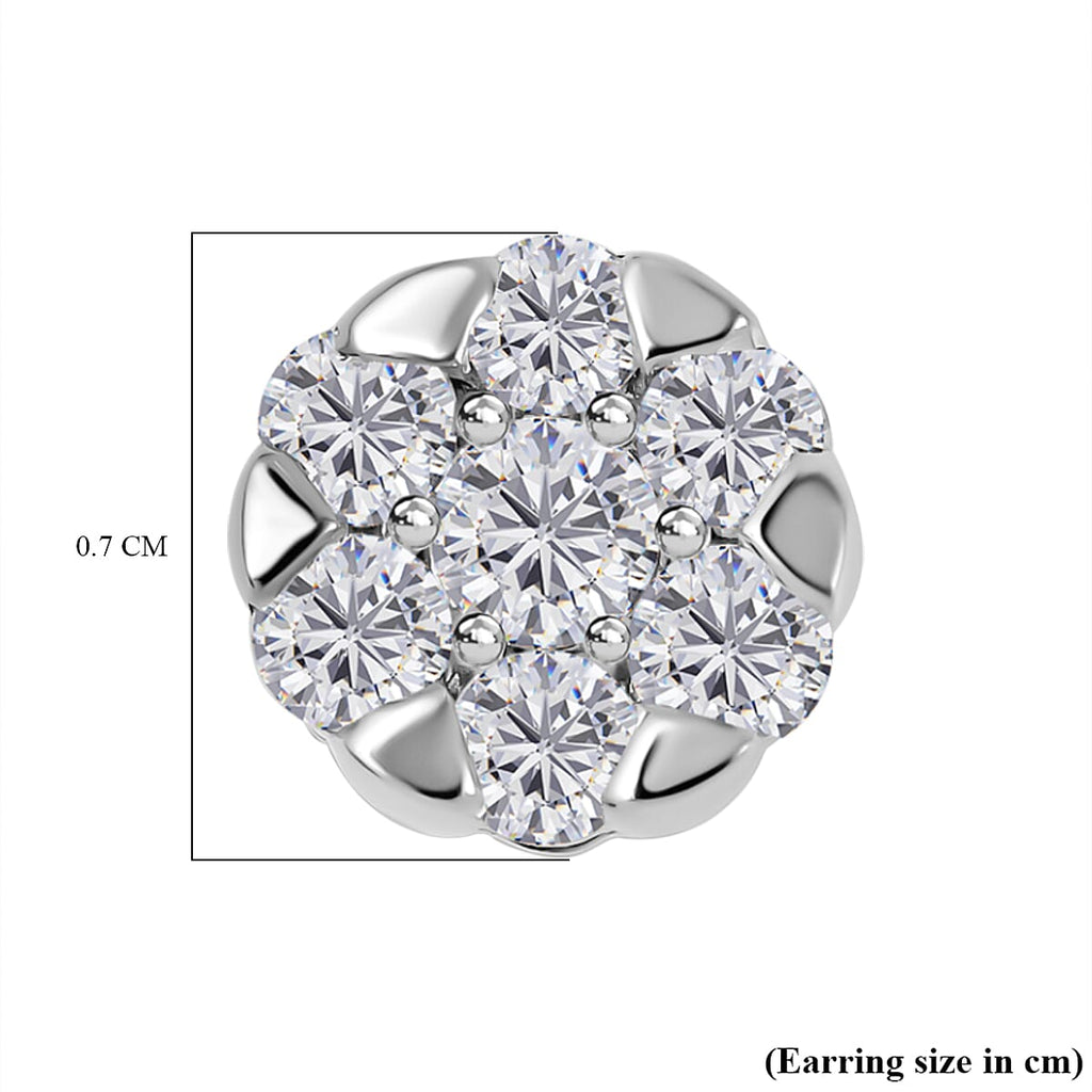 950 Platinum  A  White Diamond  A Earring 0.60 ct,  Platinum Wt. 2.8 Gms  0.600  Ct.