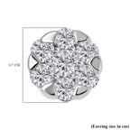 950 Platinum  A  White Diamond  A Earring 0.60 ct,  Platinum Wt. 2.8 Gms  0.600  Ct.