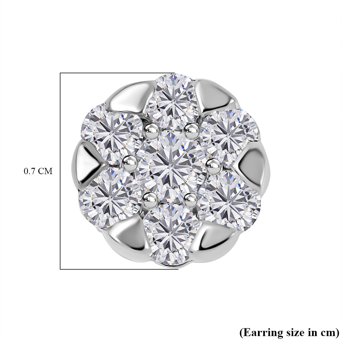 0.60 Ct. Diamond Stud Earrings in 950 Platinum, 2.8 Grams 7670036 4