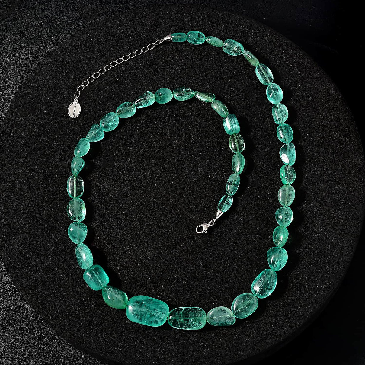 Certified &amp; Appraised 174 Ct. AAAA Emerald Necklace (Size - 18) with Lobster Clasp in 950 Platinum 7672326 4