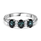 950 White Platinum AAA Mutuca Indicolite & Diamond Ring 1.68 Ct, Plt Wt. 4.44 Gms
