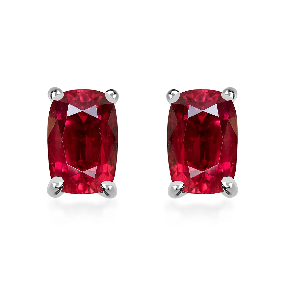 950 Platinum AAA Rubellite Solitaire Stud Push Post Earrings 1.26 ct. 8000553 0