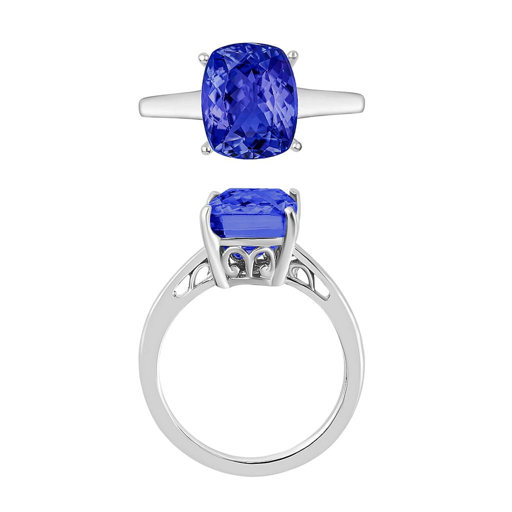 950 Platinum  AAA  Tanzanite  Solitaire Ring 5.00 ct,  Platinum Wt. 5.5 Gms  5.000  Ct.