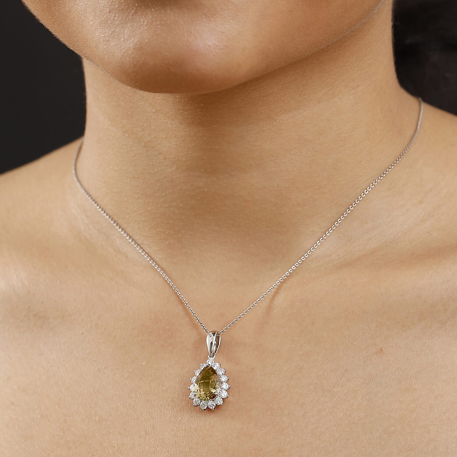 950 Platinum AAA Turkizite &amp; Lab Grown Diamond (VS-E-F) Solitaire Pendant 5.13 Ct. 8071199 1