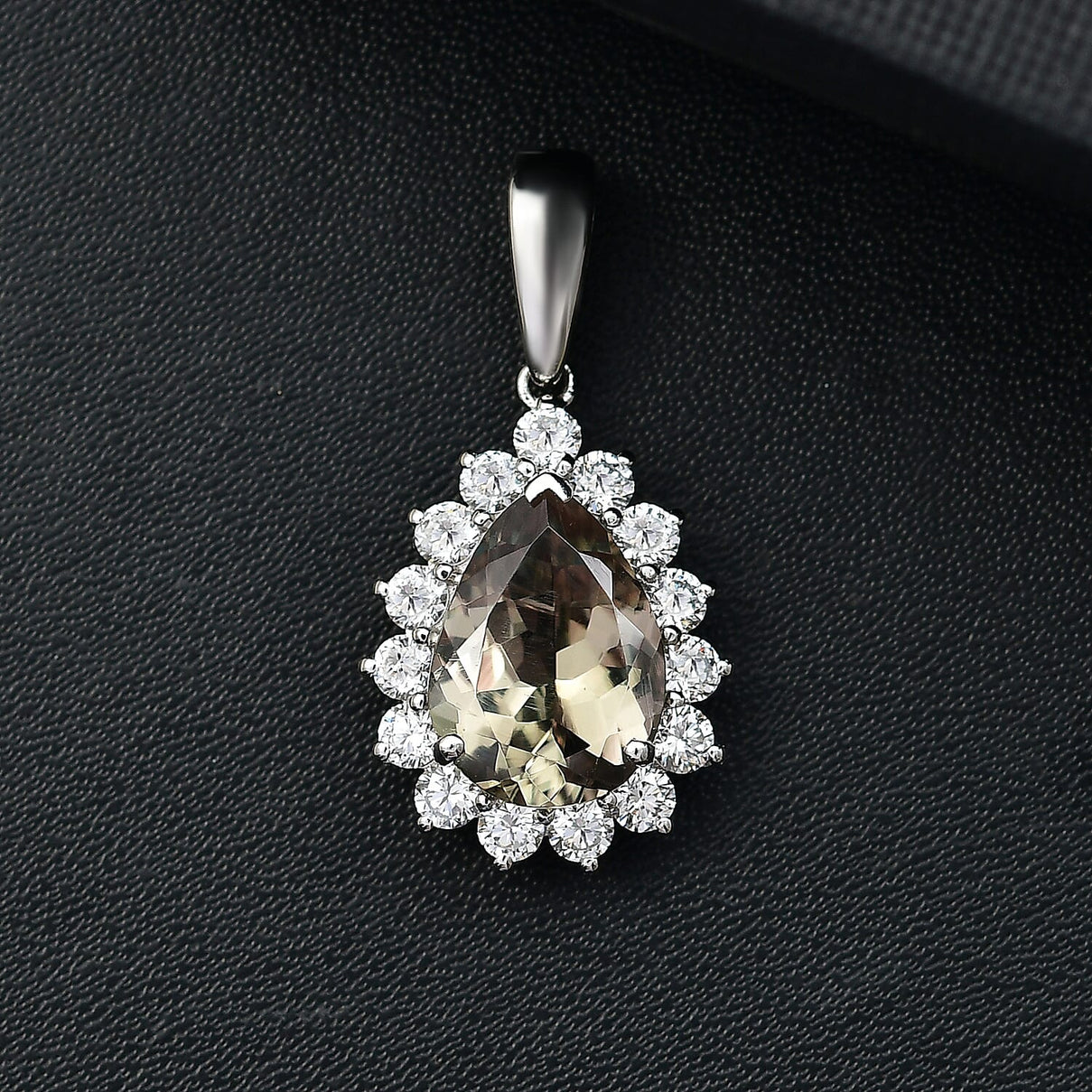 950 Platinum AAA Turkizite &amp; Lab Grown Diamond (VS-E-F) Solitaire Pendant 5.13 Ct. 8071199 2