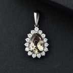 950 Platinum AAA Turkizite & Lab Grown Diamond (VS-E-F) Solitaire Pendant 5.13 Ct.