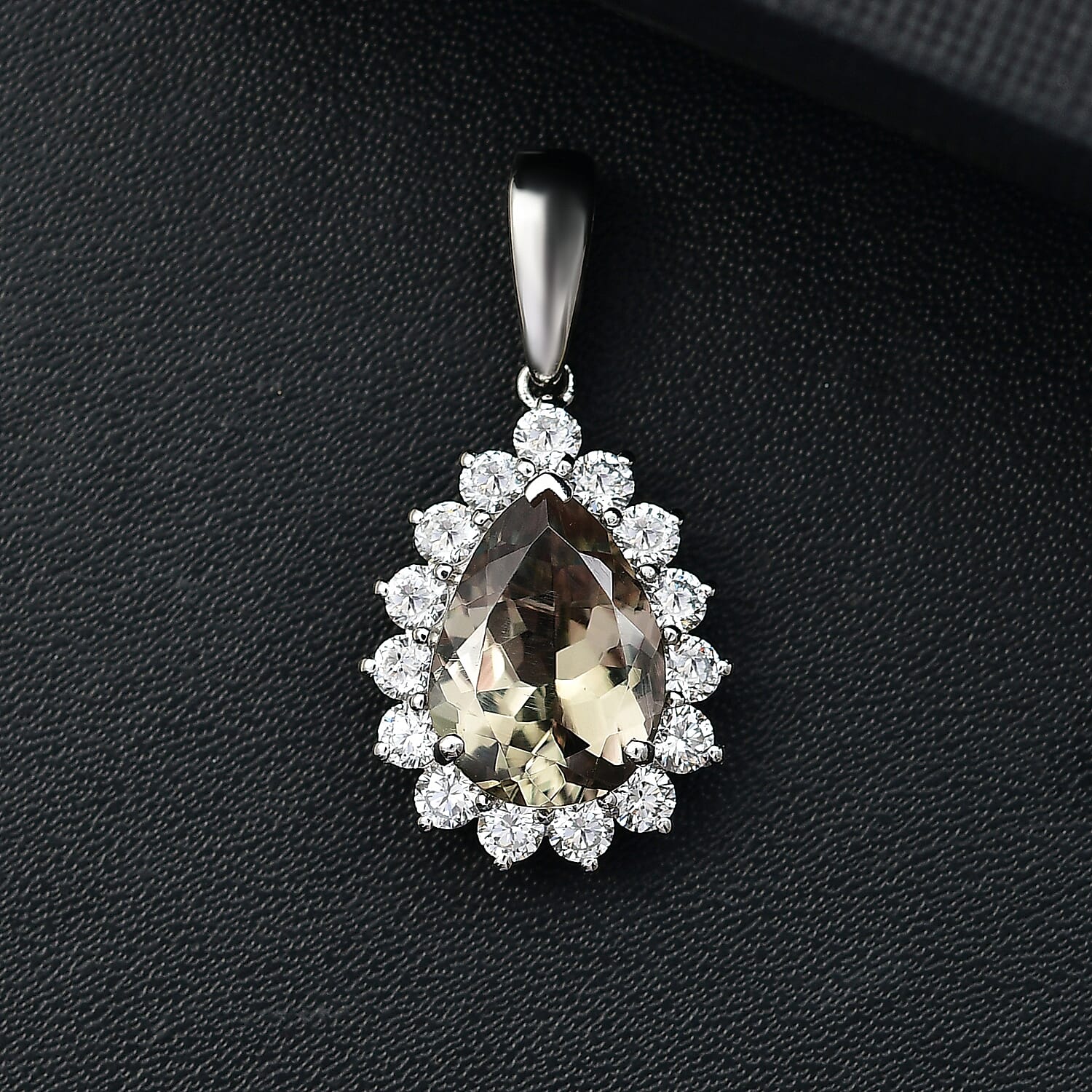 950 Platinum AAA Turkizite &amp; Lab Grown Diamond (VS-E-F) Solitaire Pendant 5.13 Ct. 8071199 2