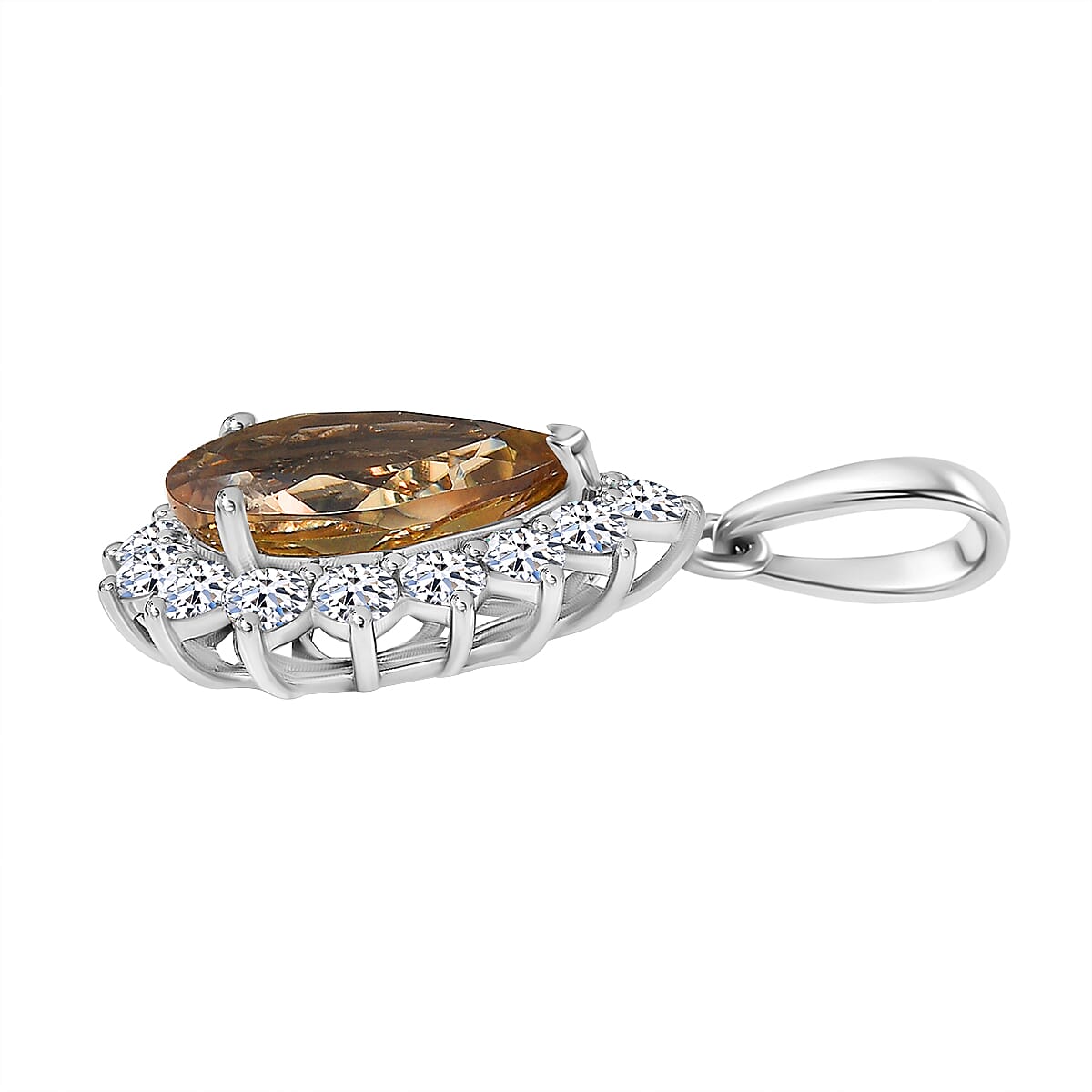 950 Platinum AAA Turkizite &amp; Lab Grown Diamond (VS-E-F) Solitaire Pendant 5.13 Ct. 8071199 3