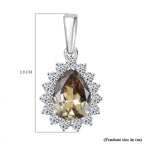 950 Platinum AAA Turkizite & Lab Grown Diamond (VS-E-F) Solitaire Pendant 5.13 Ct.