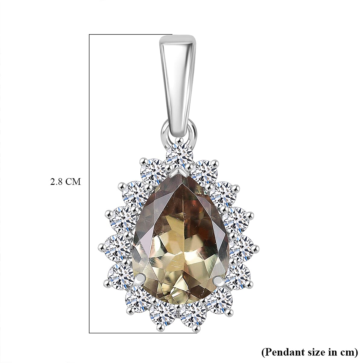 950 Platinum AAA Turkizite &amp; Lab Grown Diamond (VS-E-F) Solitaire Pendant 5.13 Ct. 8071199 5