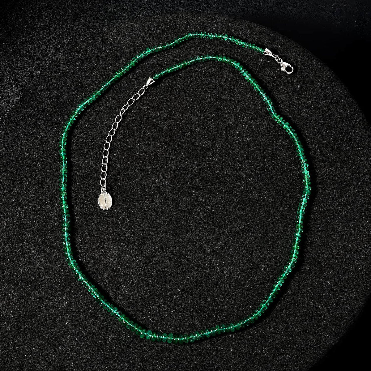 Certified &amp; Appraised 36 Ct. AAAA Emerald Necklace (Size - 18) in 950 Platinum 7669053 3
