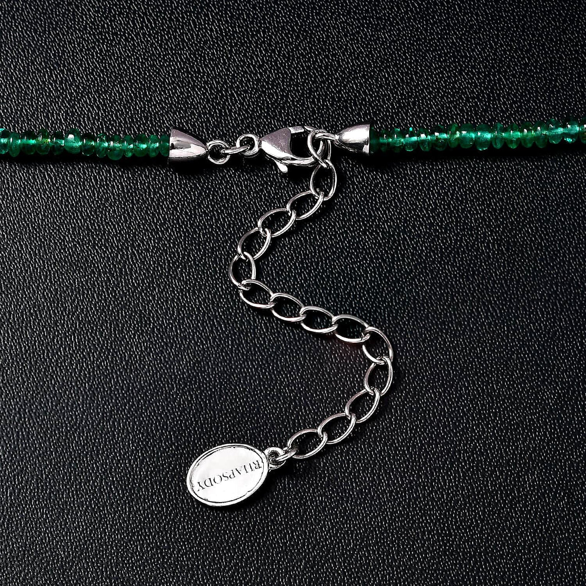 Certified &amp; Appraised 36 Ct. AAAA Emerald Necklace (Size - 18) in 950 Platinum 7669053 4