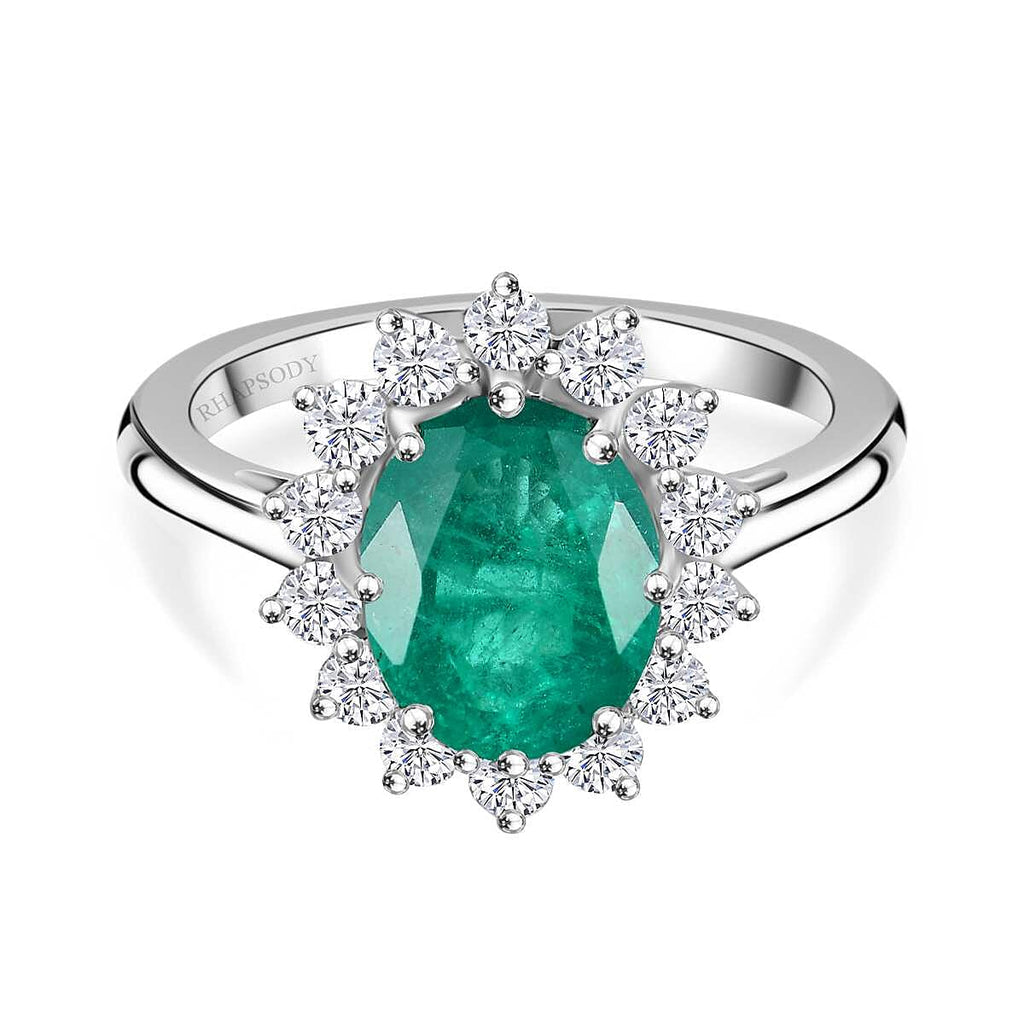ONE OF A KIND - RHAPSODY 950 Platinum AAAA Gemfields Zambian Emerald (2.67 Ct) & Natural Diamond VS-EF (0.59 Ct) Ring 3.26 Ct, Platinum Wt. 6.85 Gms