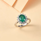 ONE OF A KIND - RHAPSODY 950 Platinum AAAA Gemfields Zambian Emerald (2.67 Ct) & Natural Diamond VS-EF (0.59 Ct) Ring 3.26 Ct, Platinum Wt. 6.85 Gms