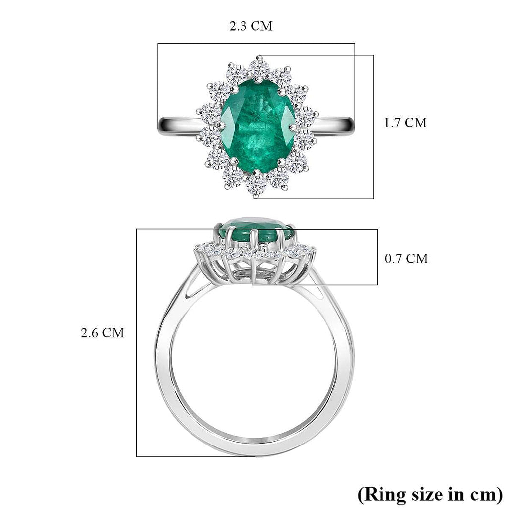 ONE OF A KIND - RHAPSODY 950 Platinum AAAA Gemfields Zambian Emerald (2.67 Ct) & Natural Diamond VS-EF (0.59 Ct) Ring 3.26 Ct, Platinum Wt. 6.85 Gms