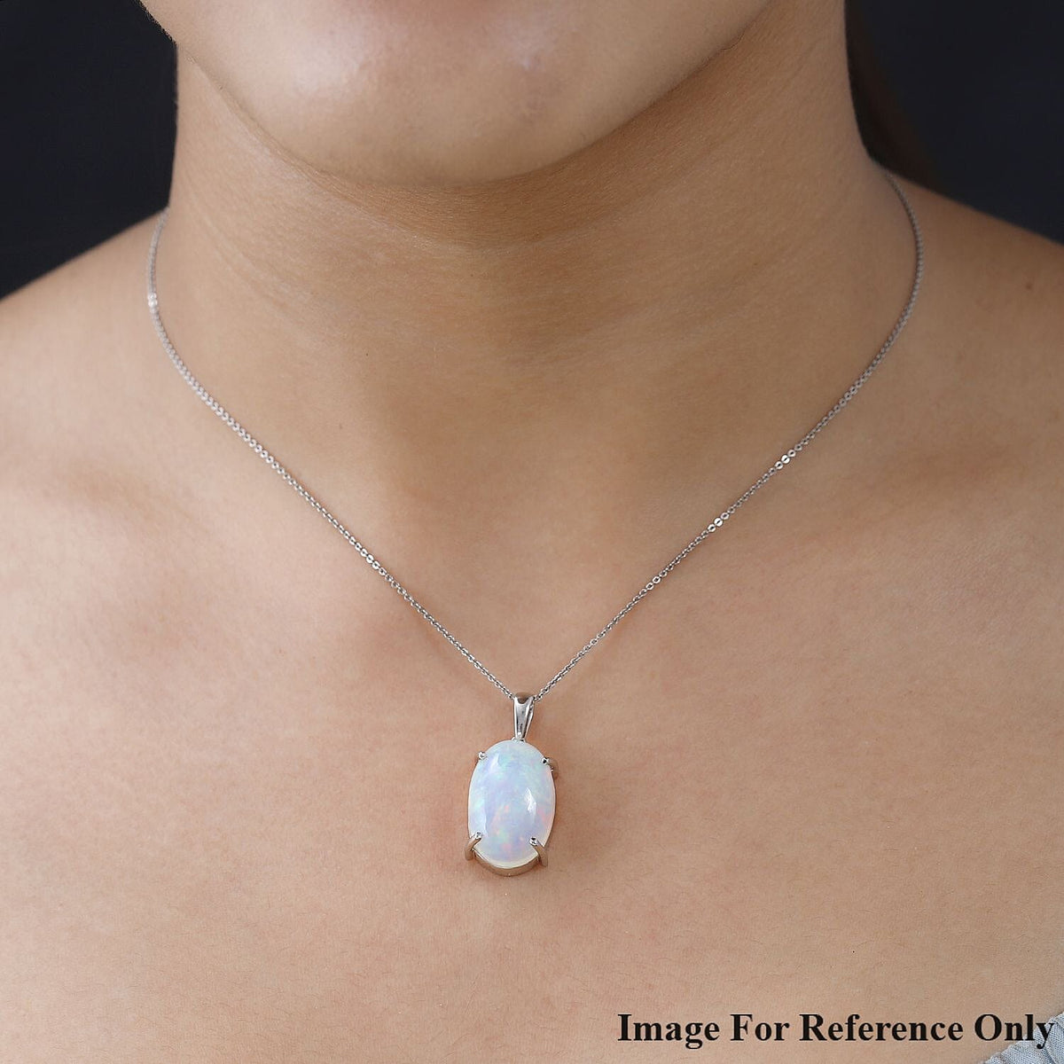 RHAPSODY- 950 Platinum AAAA Ethiopian Welo Opal Solitaire Pendant 10.10 Ct, Platinum Wt 4.75 GM 7666358 2