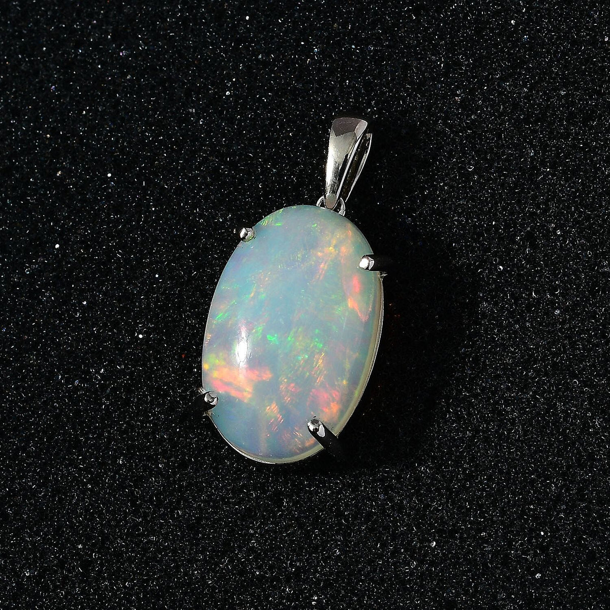 RHAPSODY- 950 Platinum AAAA Ethiopian Welo Opal Solitaire Pendant 10.10 Ct, Platinum Wt 4.75 GM 7666358 4