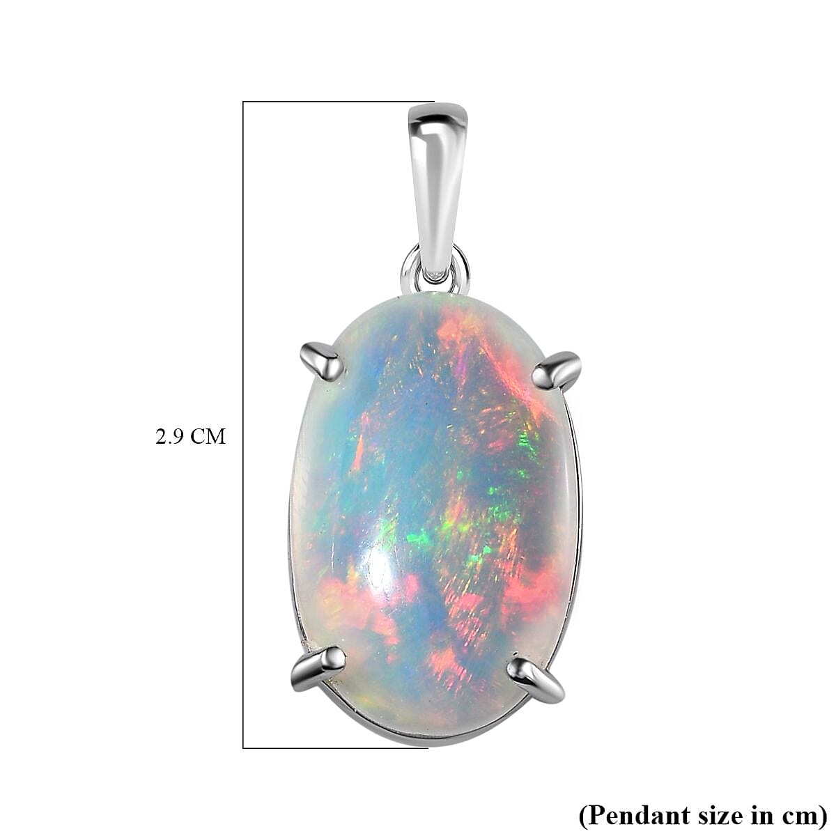 RHAPSODY- 950 Platinum AAAA Ethiopian Welo Opal Solitaire Pendant 10.10 Ct, Platinum Wt 4.75 GM 7666358 7
