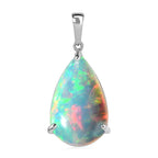 RHAPSODY- 950 Platinum AAAA Ethiopian Welo Opal Solitaire Pendant 11.10 Ct.
