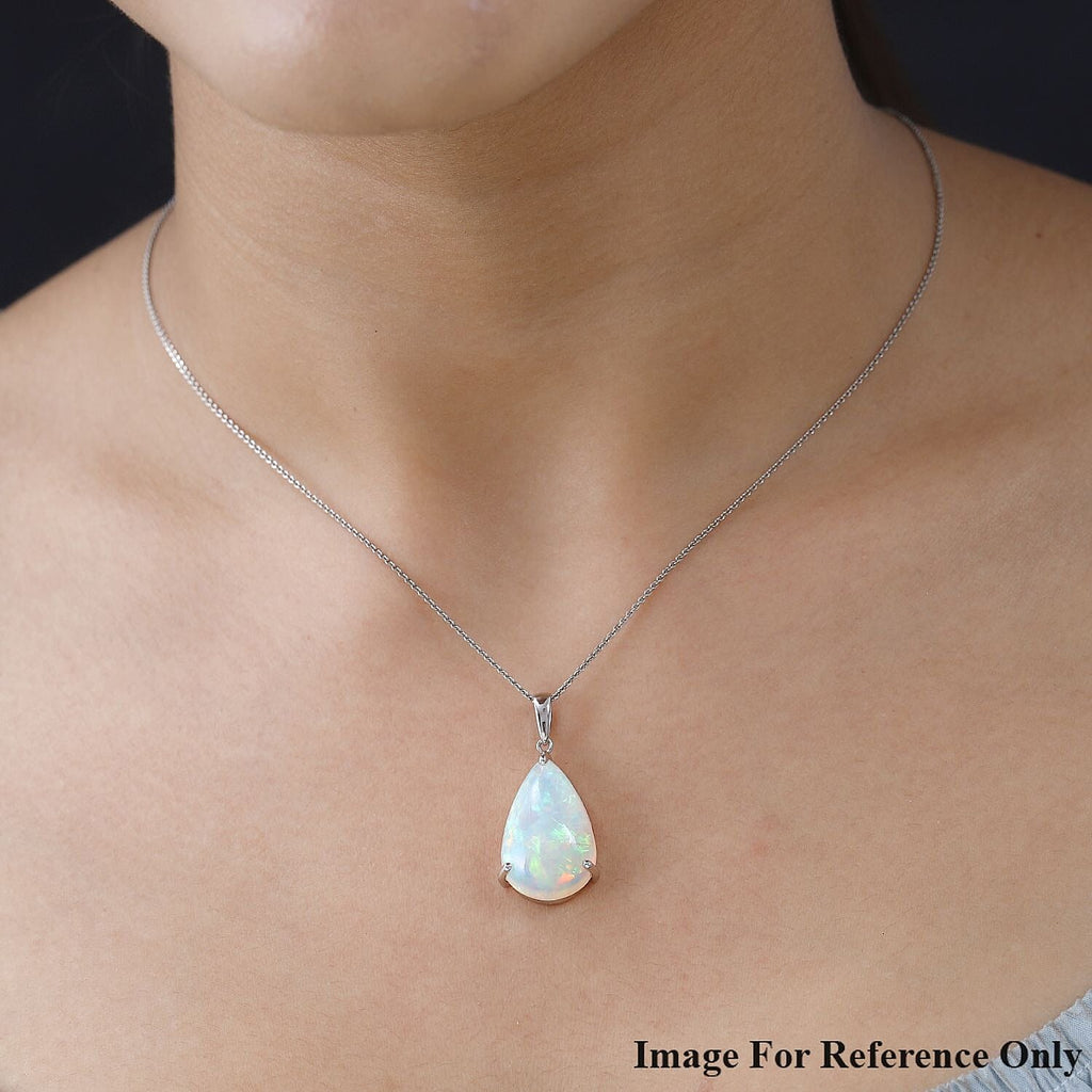 RHAPSODY- 950 Platinum AAAA Ethiopian Welo Opal Solitaire Pendant 11.10 Ct.