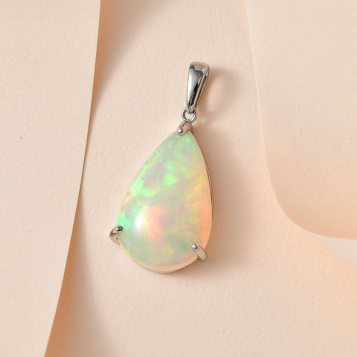 RHAPSODY- 950 Platinum AAAA Ethiopian Welo Opal Solitaire Pendant 11.10 Ct. 7666363 3