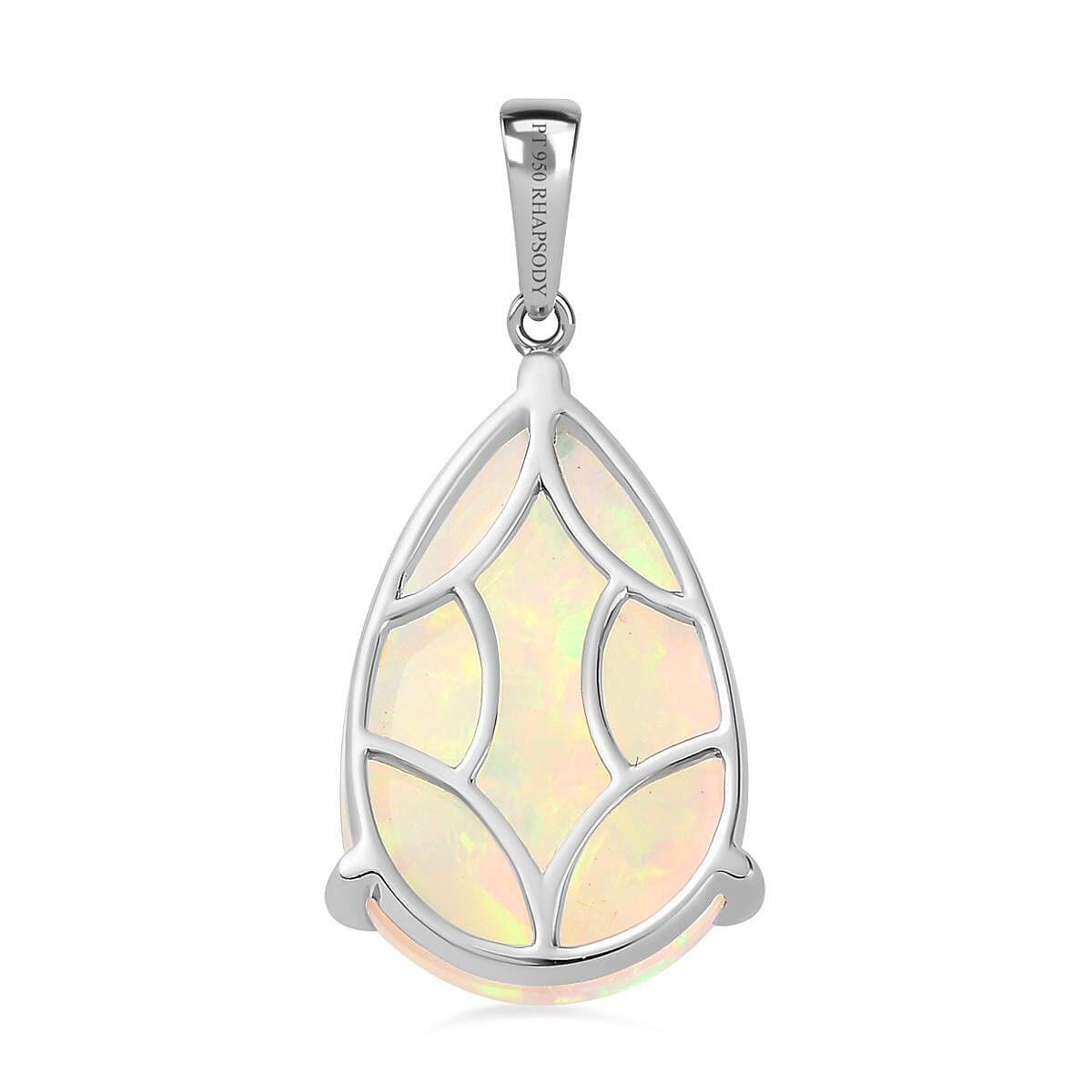 RHAPSODY- 950 Platinum AAAA Ethiopian Welo Opal Solitaire Pendant 11.10 Ct. 7666363 6