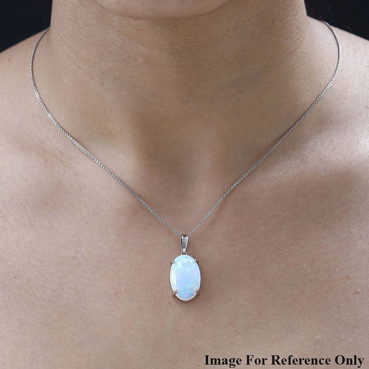 950 Platinum AAAA Ethiopian Welo Opal Solitaire Pendant 10.00 Ct 7676115 2