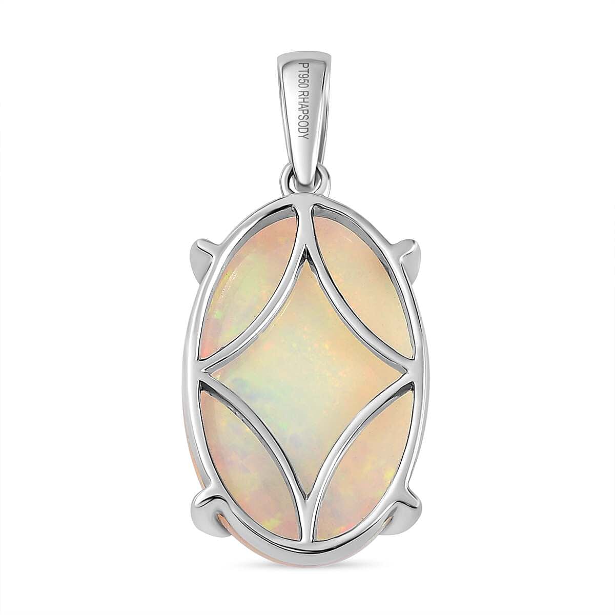 950 Platinum AAAA Ethiopian Welo Opal Solitaire Pendant 10.00 Ct 7676115 6