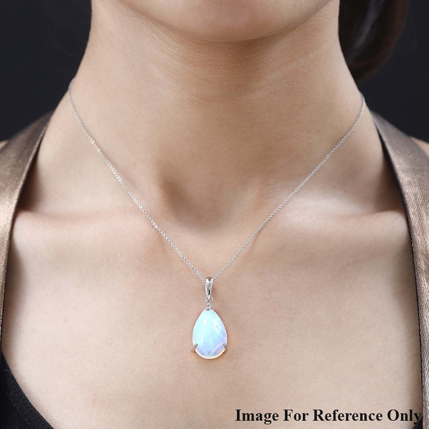 950 Platinum AAAA Ethiopian Welo Opal Solitaire Pendant 9.50 Ct. 7672271 2