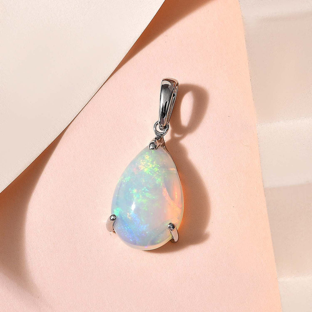 950 Platinum AAAA Ethiopian Welo Opal Solitaire Pendant 9.50 Ct. 7672271 3