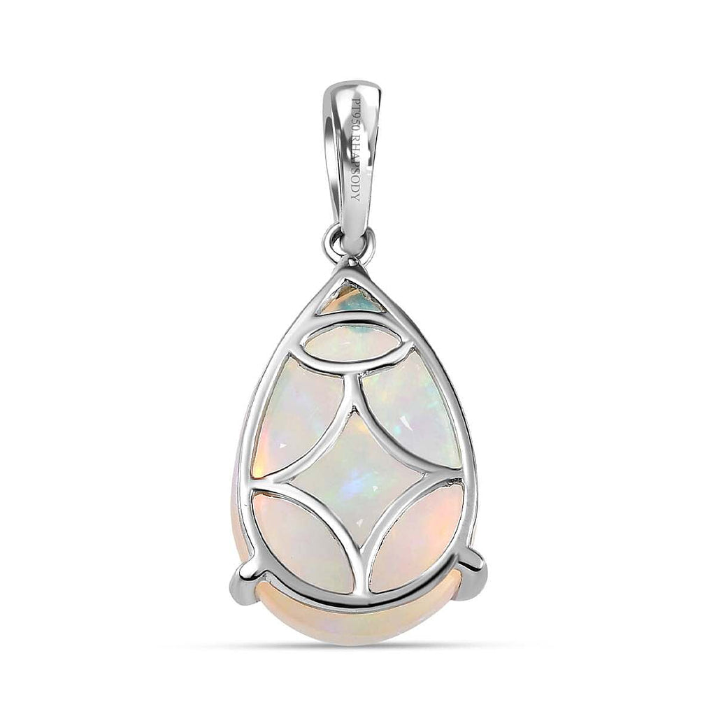 950 Platinum AAAA Ethiopian Welo Opal Solitaire Pendant 9.50 Ct.