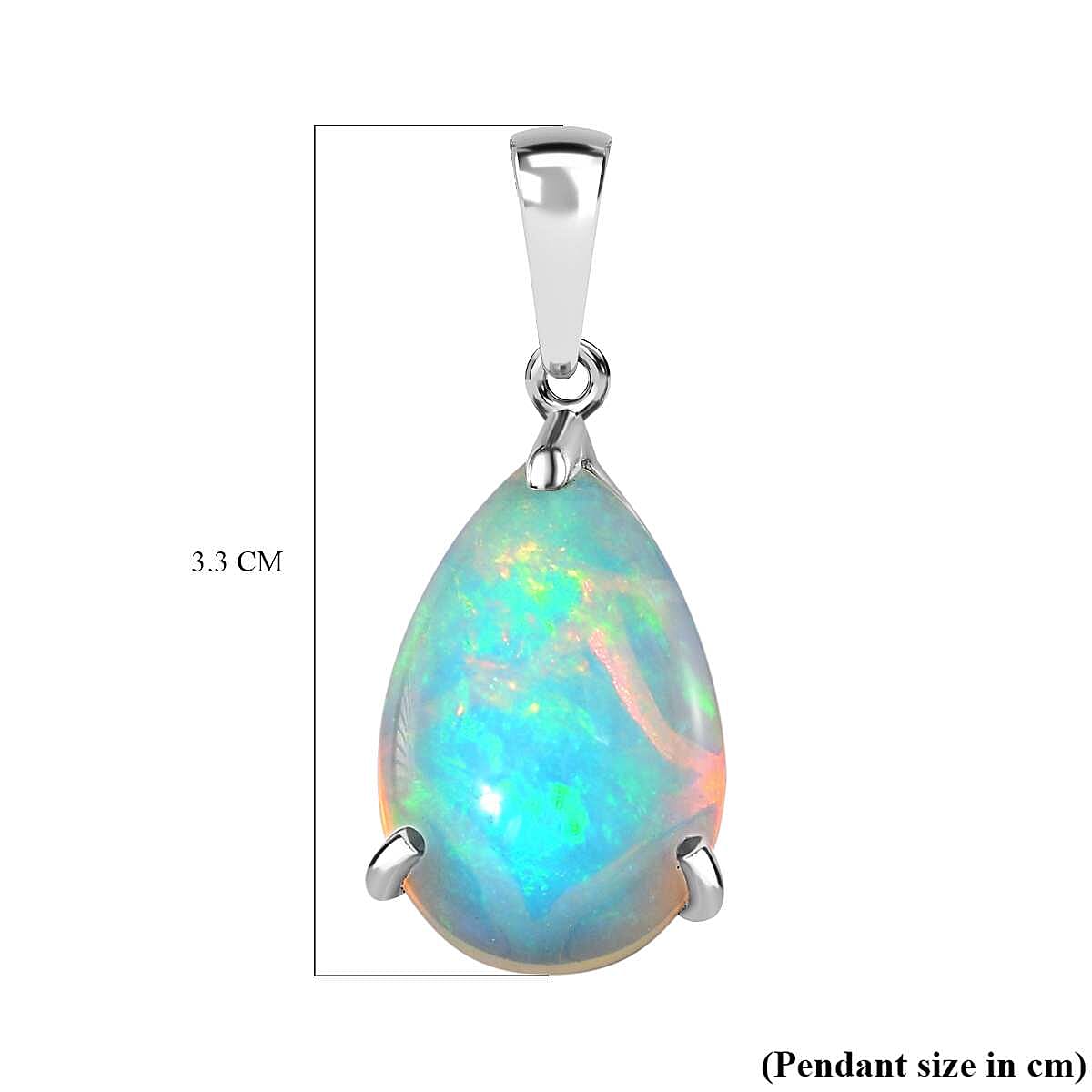 950 Platinum AAAA Ethiopian Welo Opal Solitaire Pendant 9.50 Ct. 7672271 7