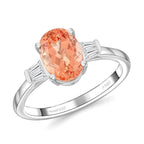 950 Platinum  AAAA  Imperial Topaz   White Diamond  VS Ring 3.30 ct,  Platinum Wt. 5.21 Gms  3.300  Ct.