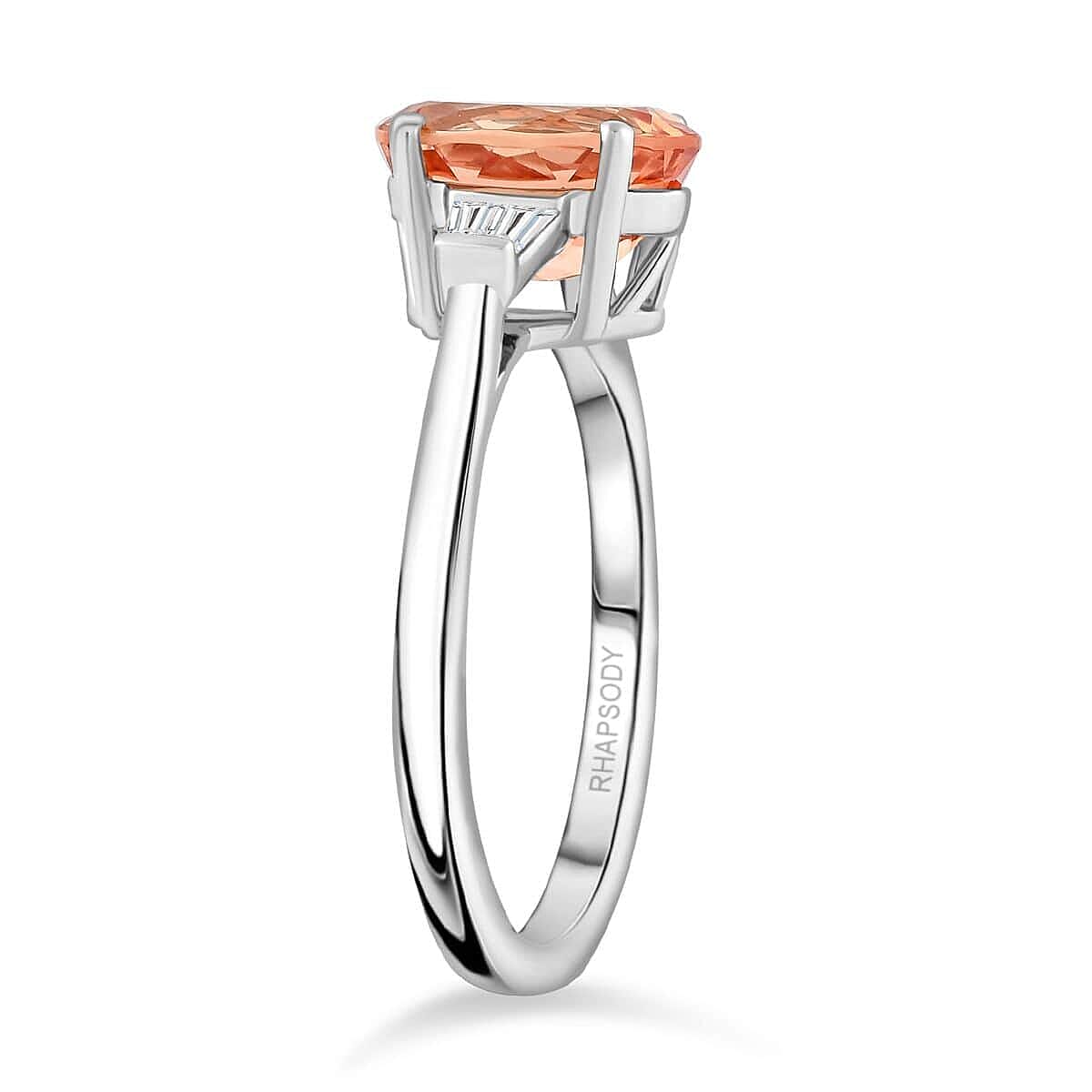 Appraised and Certified RHAPSODY 950 Platinum AAAA Imperial Topaz White Diamond VS Ring 3.3 Ct. 7840298 2
