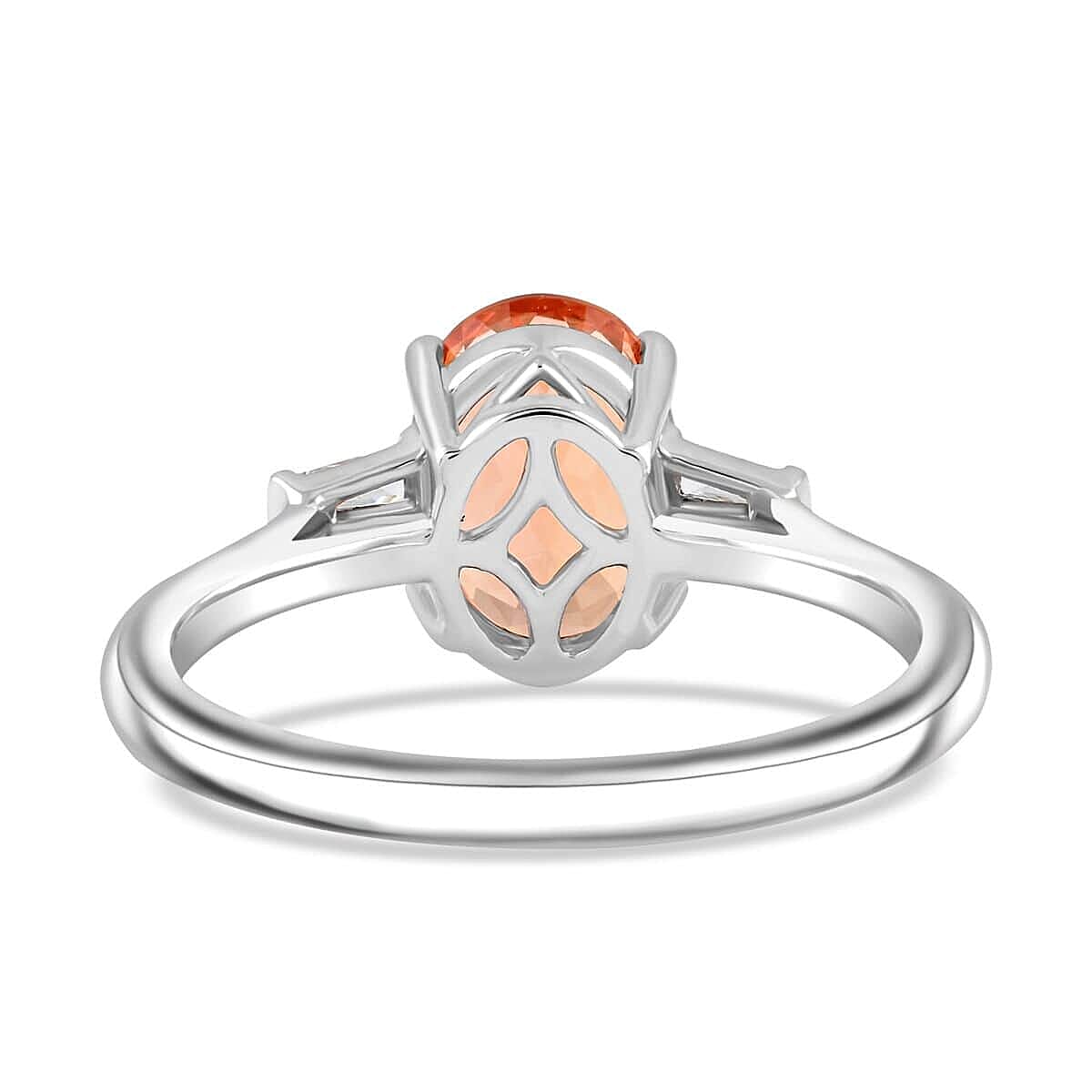 Appraised and Certified RHAPSODY 950 Platinum AAAA Imperial Topaz White Diamond VS Ring 3.3 Ct. 7840298 3
