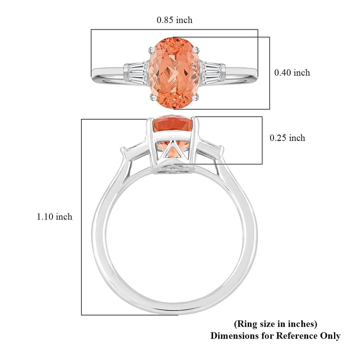 950 Platinum  AAAA  Imperial Topaz   White Diamond  VS Ring 3.30 ct,  Platinum Wt. 5.21 Gms  3.300  Ct. 7840300 4
